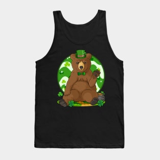 Grizzly Bear St Patricks Day Leprechaun Tank Top